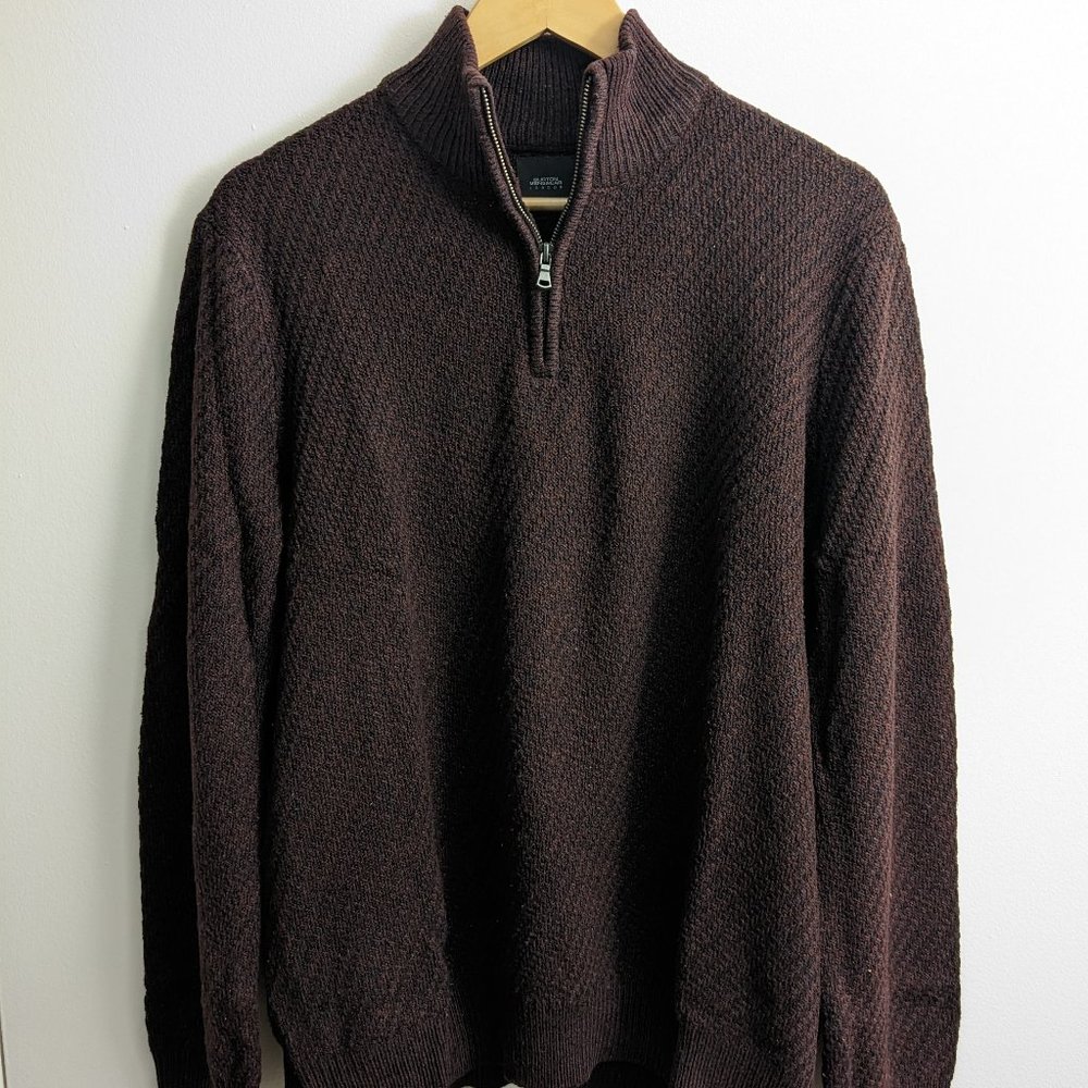 Burgundy Sweater with Zipper